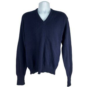 Lord Jeff Vintage Mens Navy Sweater XL Dupont Orlon USA-Made V-Neck Long Sleeve
